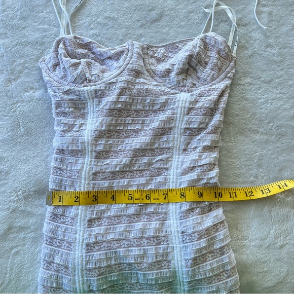 For Love & Lemons Fondant Shirred Mini Dress in White - Picture 12 of 13